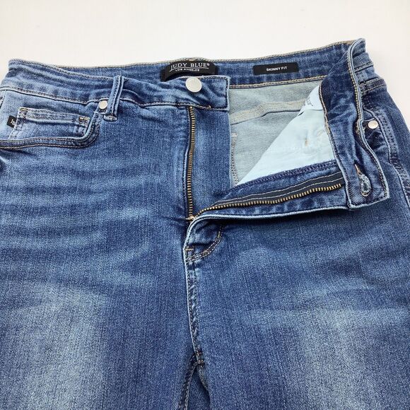 Judy Blue Womens Skinny Fit Raw Hem‎ Denim Jeans Blue Size 13/31 - Picture 5 of 9